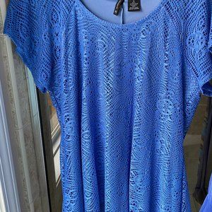 New Directions XL Fringed Lace Women Blouse